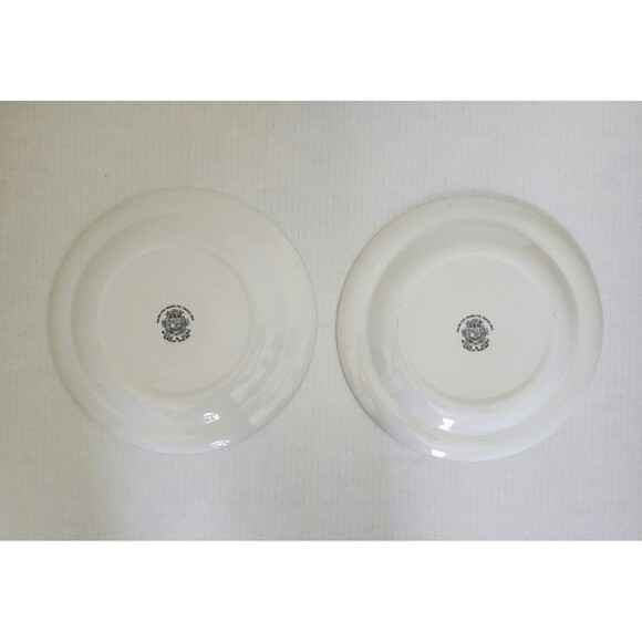 Vintage Wood Sons England Dinner Plate 9.75" White Blue c. Late 1940's Burslem - Picture 3 of 4